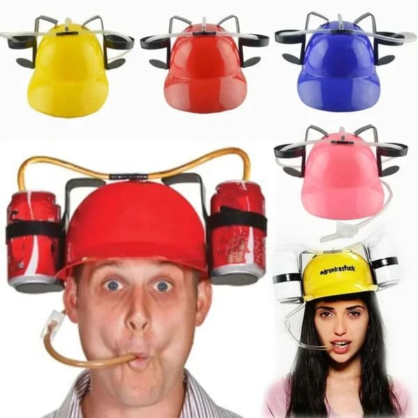 Fast Delivery Lazy Creative Beer Beverage Hat Birthday Party Outdoor Beer Hat Lazy Drinking Headgear 250611