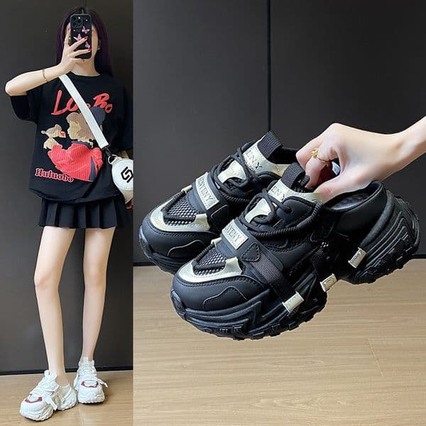 Ddmysports Korean Style New Dad For Women Spring Student Sports Running Casual Shoes Thick Sole Height Increasing Fb Outdoor Shoes