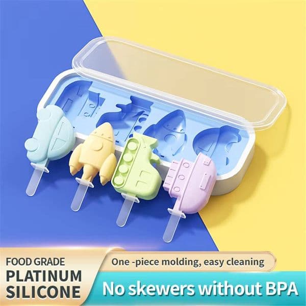 Healthy Many Ship Silicone Easy Popsicle Mold Reusable Ice Cream Bar Pop Molds For DIY Making in Summer ice maker