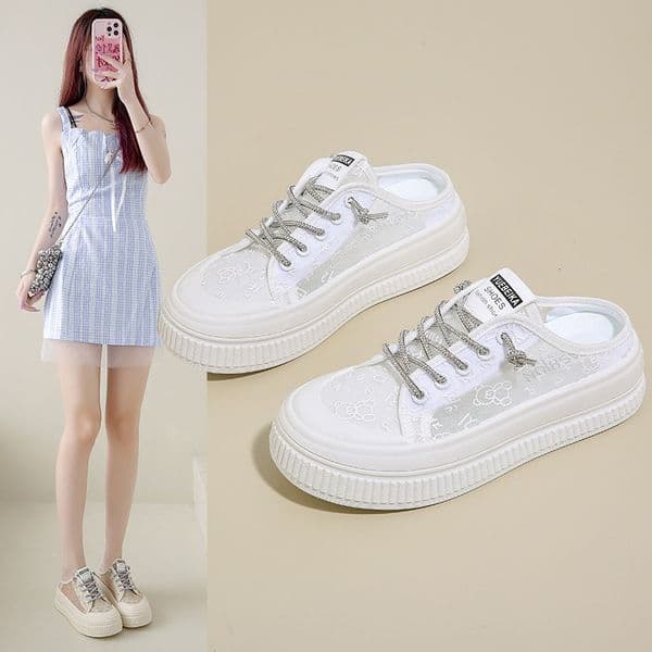 Ddmysports Summer New Slip On Sandals For Women Outdoor Wear Ins Style Thick Sole Casual Half Slippers S W Outdoor Shoes
