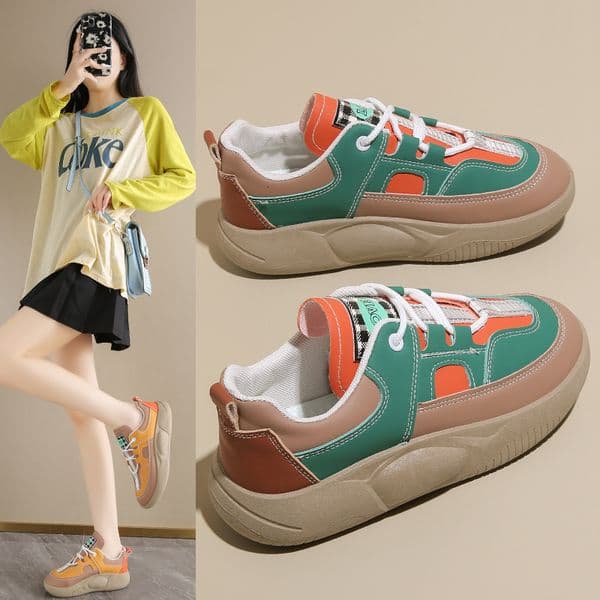 Ddmysports Spring Women S New Breathable White Sneakers Female Ins Korean Style Versatile Thick Soled Sports Casual Dad Shoes Q Outdoor Shoes