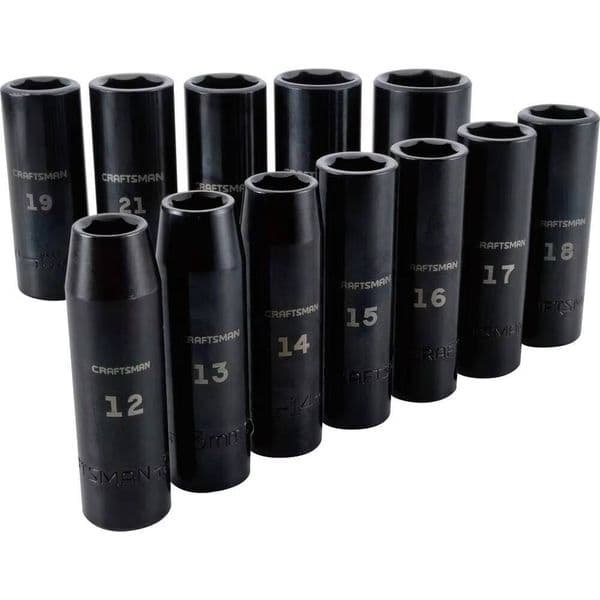 Metric, Ddmydesign Drive, Set, Socket 1/2-Inch Deep Impact Sockets, 12-Piece (Cmmt15887) Set, Metric, Drive, Sockets, () tues