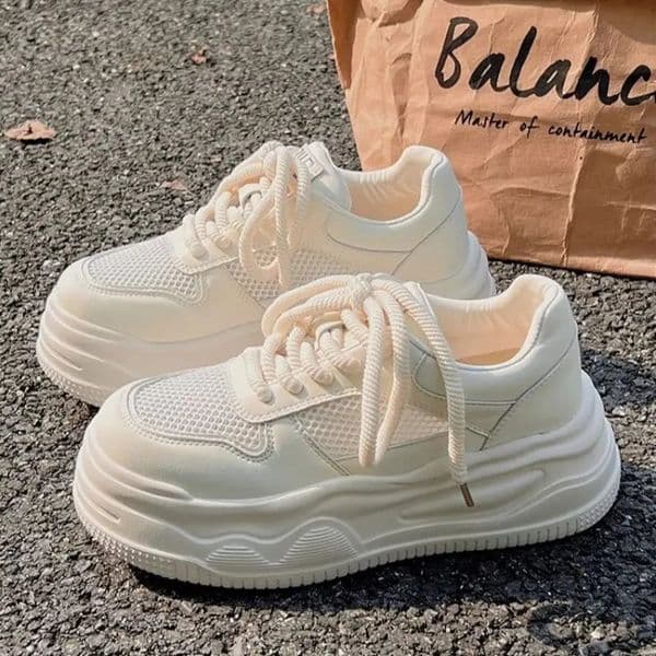 2025 Women Platform White Sneakers Ladies Fashion Casual Shoes Femme Chunky Sneakers 250610BJ
