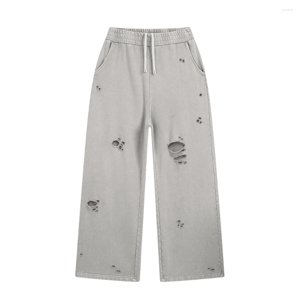 Men's Pants Vintage Ripped Man Y2k Clothes Oversized Holes Sweatpants High Street Streetwear Clothing Summer Casual Baggy