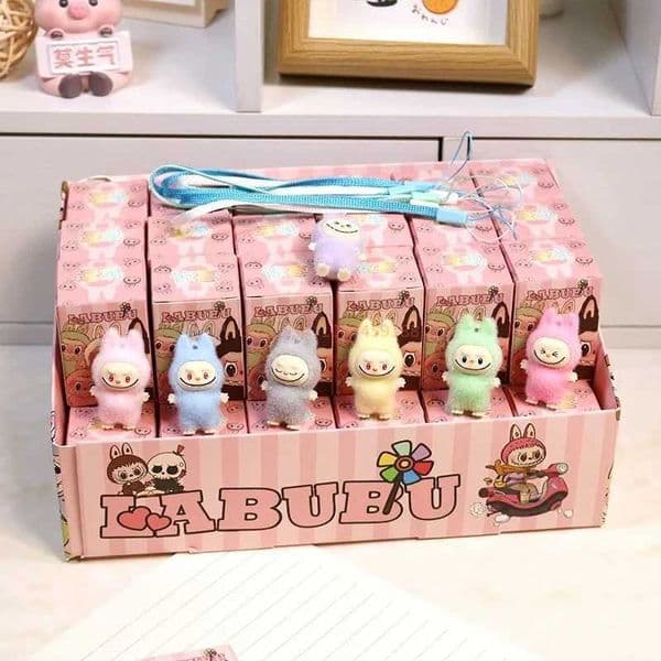 New Hot Cartoon Labubu Resin Plush Blind Box Pendant Backpack Accessories Desktop Cute Ornament Children Surprise Christmas Gift X250612