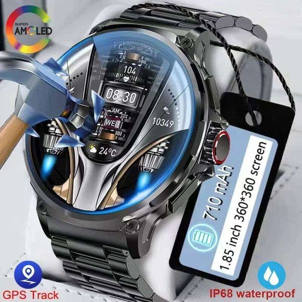 New 1.85 Inch HD Bluetooth Call Smart Watch Men Sports Fiess Tracker Heart Monitor 710mAh battery Smartwatch For Android IOS