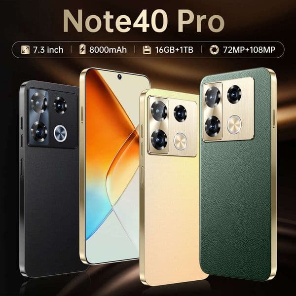 OZON Hot-Selling Note40 Pro Phone 7.3inch Large Screen 16+1T Brand New Android Smartphone