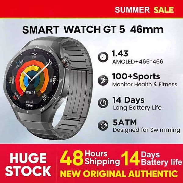 2025 New GT 5 Smartwatch Health Tracking Built-in Map Replay Message Compatible With iOS And Android For HUAWEI WATCH GT5
