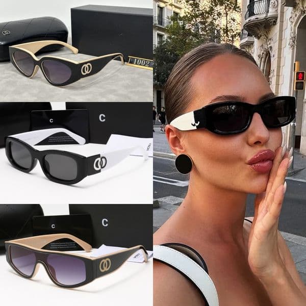 Designer Sunglasses For Women Men Beach Sun Glasses Trendy Square Metal Legs Letter Design Cat Eye Top Quality Eyeglasses Oval Luxury Monogram Sunglasses with box