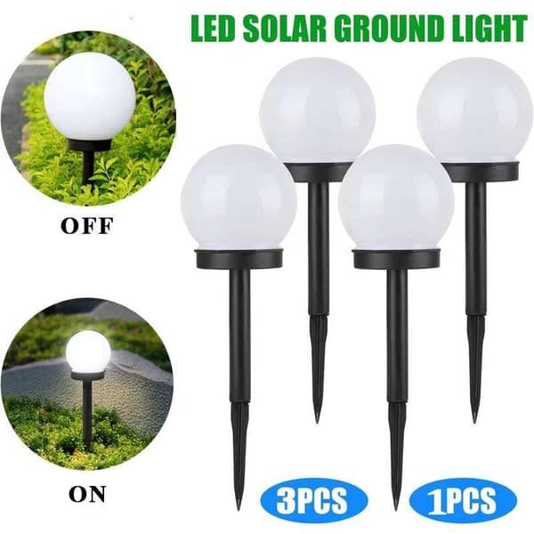 Solar Garden Light Panel LED Round Ball Outdoor Waterproof Decorative Energy Powered for Street Courtyard Landscape Lamp Path