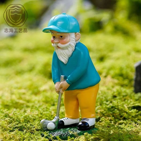 Leisure Garden Golf Dwarf Ornament Outdoor Grass Decoration Gift Resin Desktop Crafts Birthday 250613