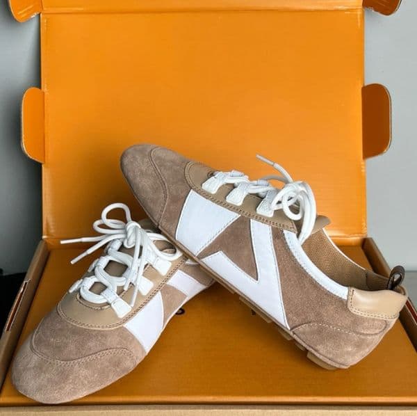 Designer Shoes fashion Women Sneakerina lambskin suede calf leather sneaker outdoors Casual training shoes Size 35-41