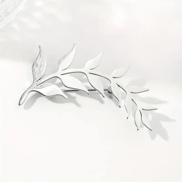 Stainless Steel Leaf Brooch Creative Fashion Badge Mens Pins Gifts 250610