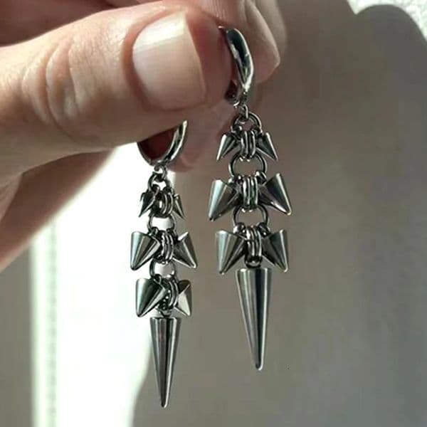 Gothic Stainless Steel Rivet Earrings Men Women Cool Accessories Aesthetic Korean Jewelry Punk Hip Hop Earrings 250613