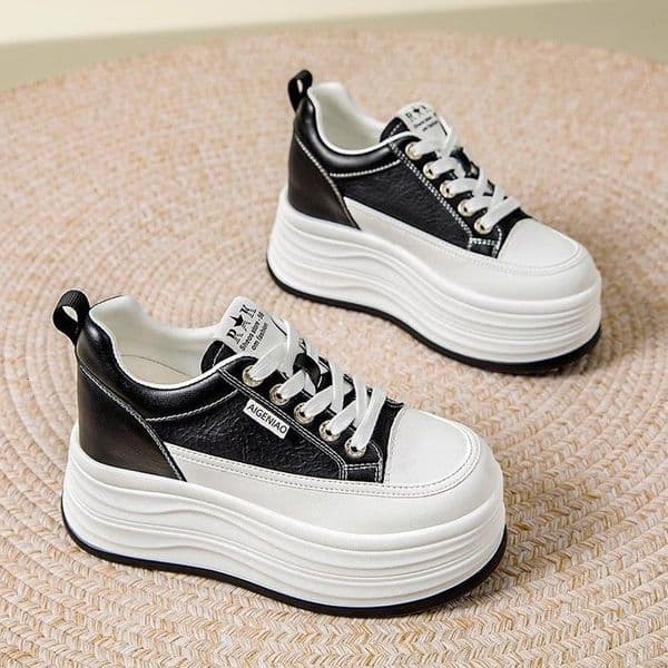 Ddmysports White For Women Versatile Spring New Lightweight Platform Thick Sole S Shoes Thin Height Increasing Sneakers Outdoor Shoes
