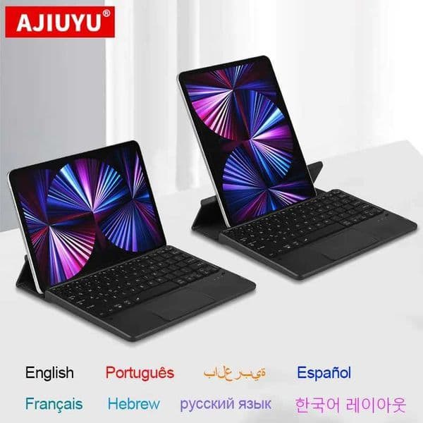 AJIUYU TouchPad Keyboard with Stand For Tablet Android iOS Windows Wireless Keyboard Bluetooth Backlit Keyboard For iPad Phone X250614