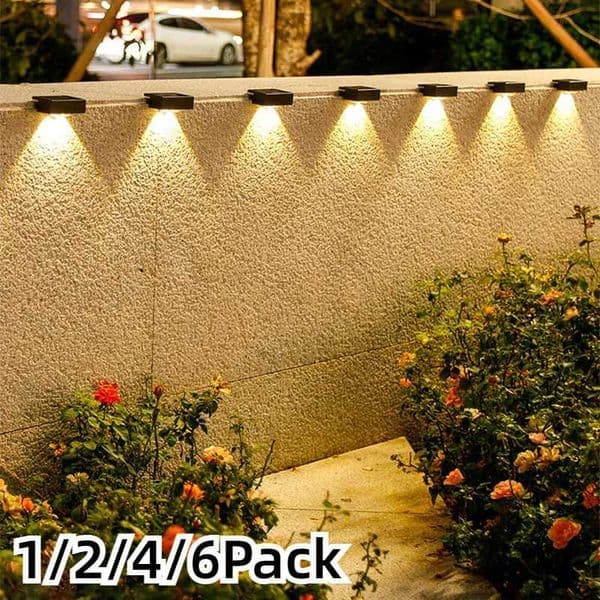 1/2/4/6Pack LED Solar Step Lamp Path Stair Outdoor Garden Lights Waterproof Balcony Light Decoration for Patio Stair Fence Light Z250613