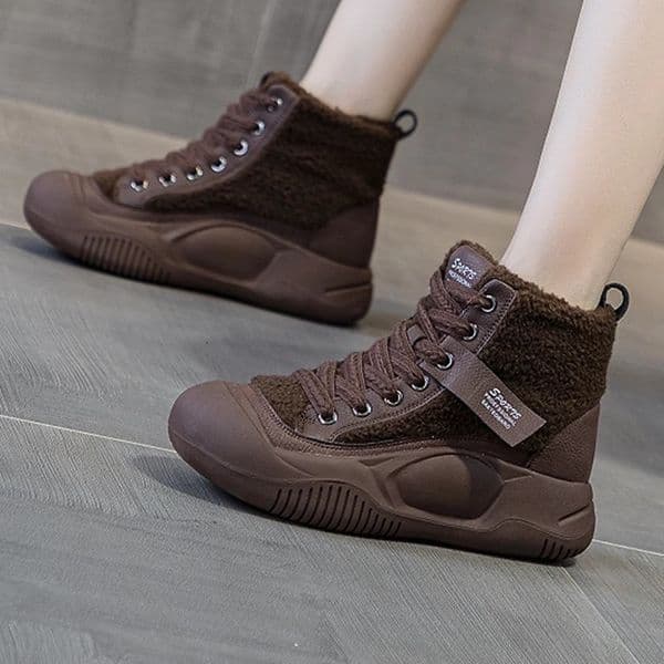 Ddmysports Trendy Thick Soled Martin For Women Warm Autumn Winter New Style Height Increasing High Top Casual Fashion Snow Boots Outdoor Shoes