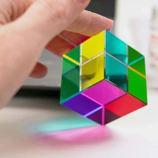 1pcs Magic Prism Cube 30 40 50 60 mm Hexahedral Crystal Magic Cmy Cube 3D Color Cube Prism For Pography 250614