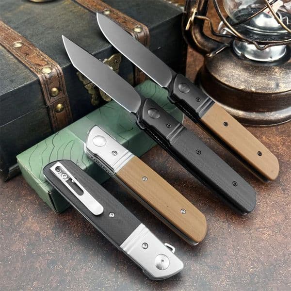 Folding Pocket Knife with D Blade G Handle Tactical Camping and EDC Use