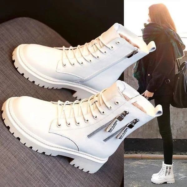 Ddmysports Martin For Women New Thick Soled Side Zipper Spring And Autumn Single Winter Cotton Boots S Short Shoes Outdoor Shoes