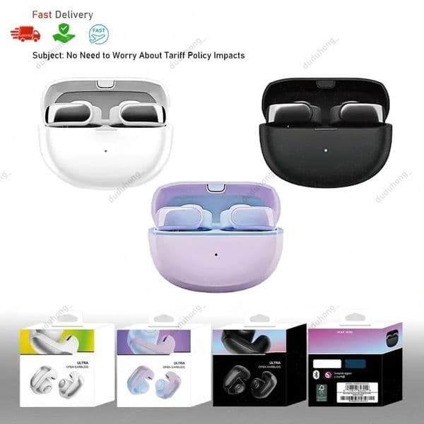 2025 New BS Ultra Open Earbuds Wireless Headphones Bluetooth Noise Reduction HD Mic Call Earphones TWS Sports Waterproof Ear Clip In-Ear Tou