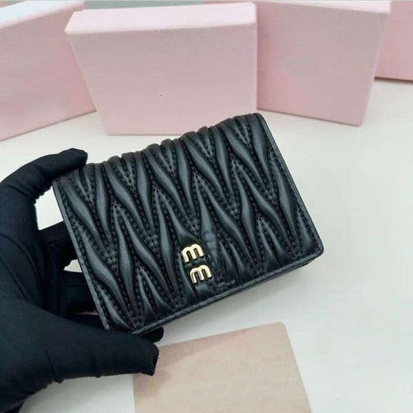 Designer Leather Fashion Mens Credit Card Holder Womens Letter Purse Wallet Women Zipper Short Wallets