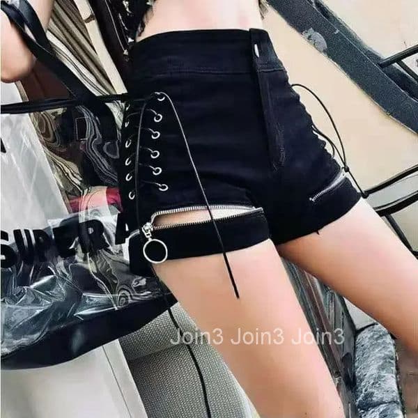 Comfy Wide Zipper Short Jean Pants Woman Elasticty Denim Shorts for Women Harajuku Fashion Streetwear 2025 XL Clothing Wholesale