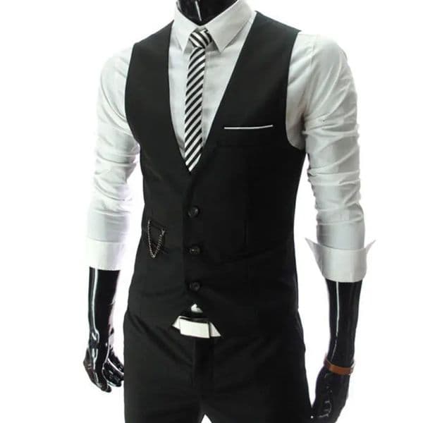 M-7XL Dress Vests For Men Slim Fit Mens Suit Vest Male Waistcoat Gilet Homme Casual Sleeveless Formal Business Jacket 250614
