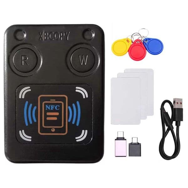 NFC Smart Chip Reader Copier 3XUID Keychain/CUID Card IC 13.56M ID 125K 250K 375K RFID Token Clone Duplicator 250610