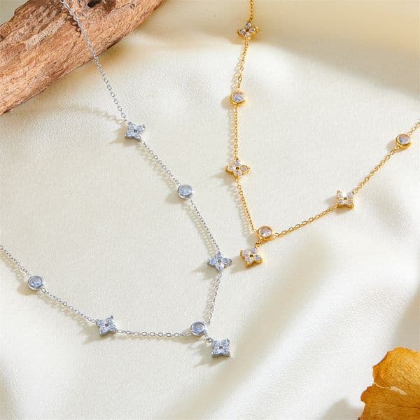 Fashionable Light Dia-Encrusted Necklace for Women, Niche High-End Versatile Titanium Steel Non-Fading Jewelry