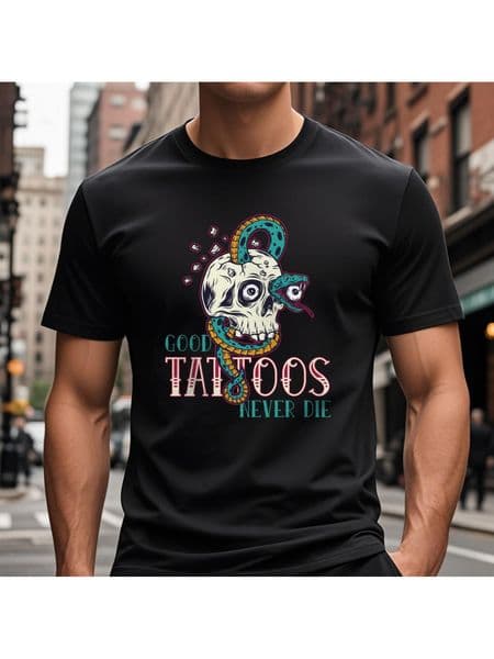 Dongdumaoyi Short Sleeve White Round Collar T Shirts Adult Graphics Black Cotton S-3Xl Men 180G Skull 4cc1