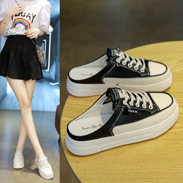 Ddmysports Lazy Front New Summer Outdoor Backless Breathable Shoes Versatile Half Slippers For Women Outdoor Shoes