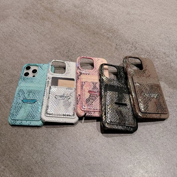Designer phone case 16pro 15 14 + 13 12 pro max Luxurious and fashionable snake-patterned PU leather cardholder phone case
