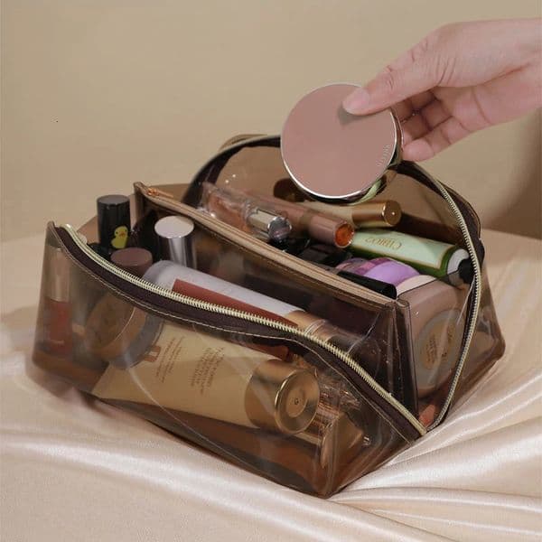Clear Women Makeup Bag Large Capacity Pillow Travel Organizer Toiletry Storage Washbag Portable Ladies Cosmetic Zipper Bags 250614