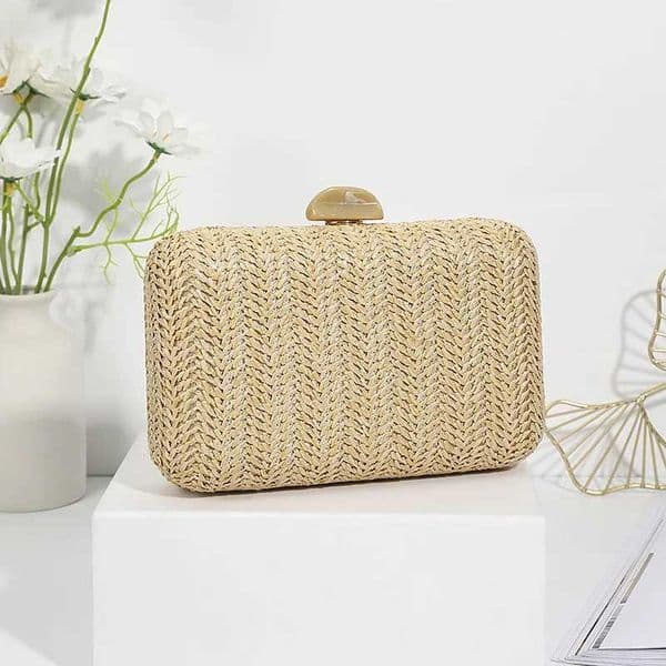 Weave Straw Evening Clutch Bags for Women Summer Party Fashion Shoulder Bags Purse Handbags Wedding Bridal Clutches Sac Z250618