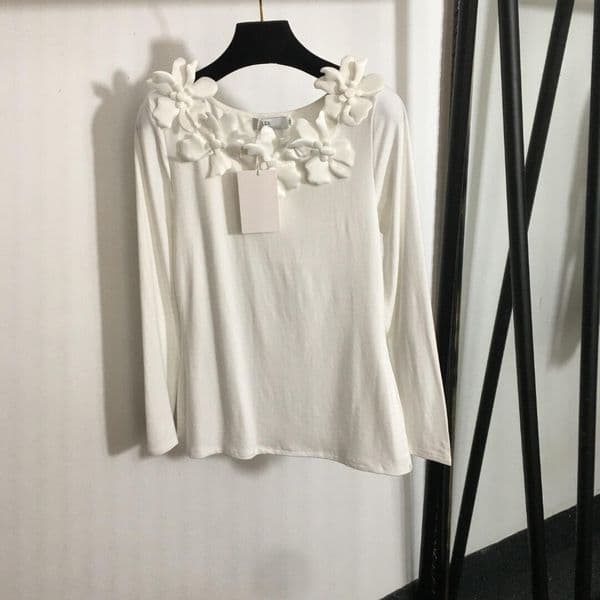 t-shirt designer women brand clothing girl summer shirt fashion flower logo T-shirt ladies long sleeved T-shirt lady Slim fit shirt Jun 17