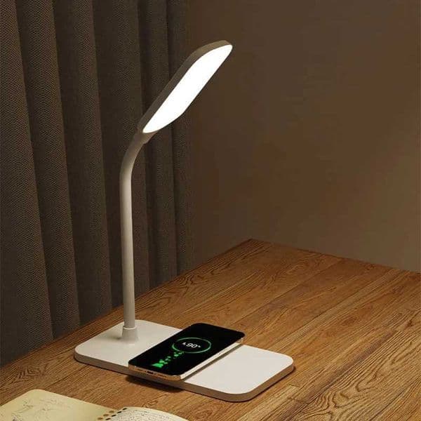 LED Desk Lamp with Wireless Charger and USB Plug-in Port Bedside Night Light Touch Dimmable Eye-Caring for Gaming Reading Home Z250618