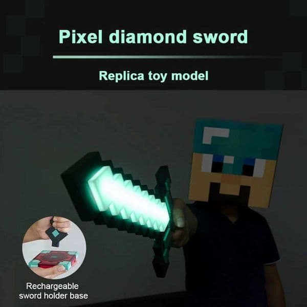 New World Diamond Sword Night Light Ornament Color Changing Sword Game Accessories Gift Model Desk Lamp Z250618
