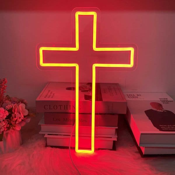 Cross LED Neon Sign Custom Jesus Home Wall Art Decor Holly Cross Home Club Bar Wedding Neon Light Z250618