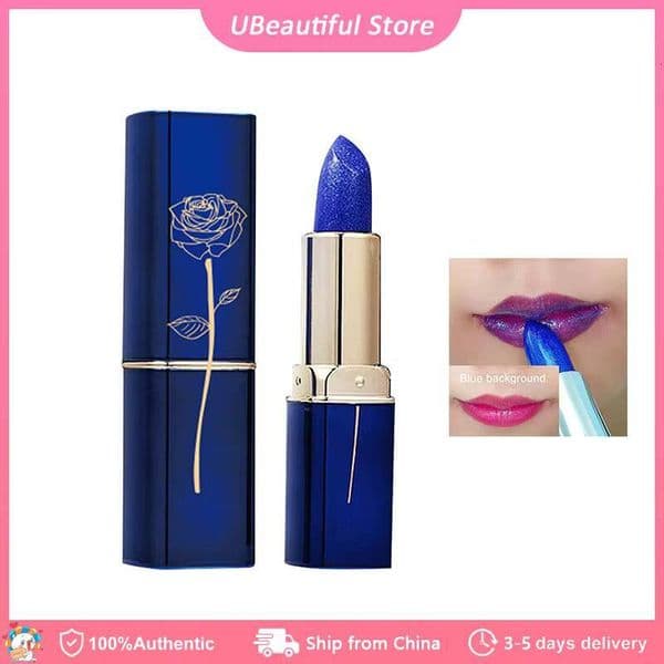 Changing Magical Blue Color Change Lipstick Moisturizing Non-stick Cup Waterproof Lip Gloss For Women happy