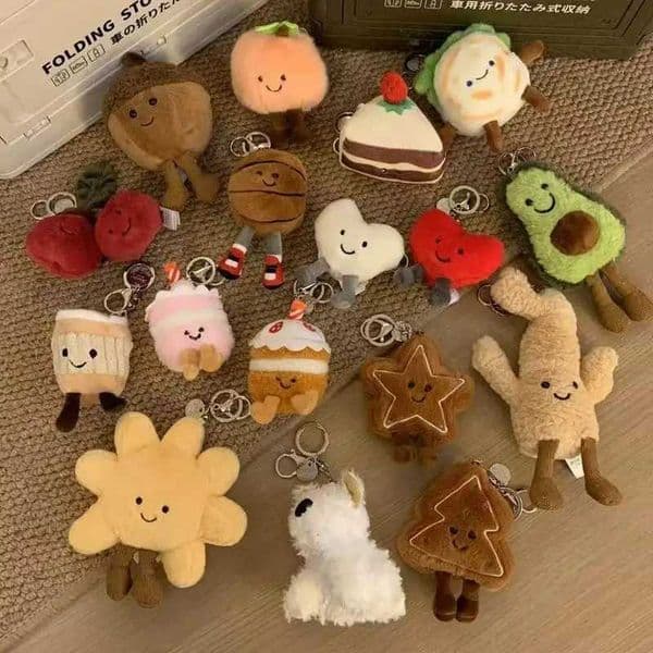 New Fun Marshmallow Keychain Cotton Candy Two Tone Cute Soft Two Tone Keychain Bag Pendant Accessories Dolls Pendant Xmas Gifts W250618