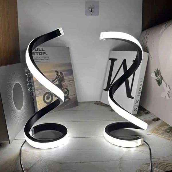 LED Modern Minimalist Spiral Desk Lamp USB Plug in Wire Controlled Desk Lamp Three Color Led Ambient Light For Bedroom Room Z250618