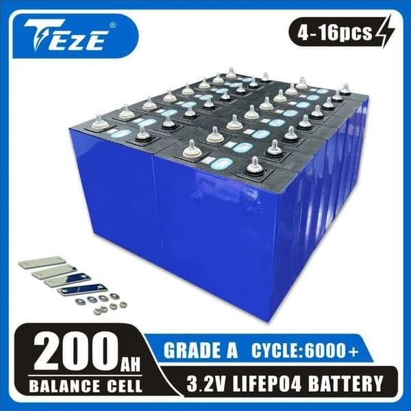 3.2V 202AH LifePO4 Battery LISHEN 200Ah Deep Cycle Rechargeable Bateria DIY 12V 24V 48V for RV EV Boat Solar Cell