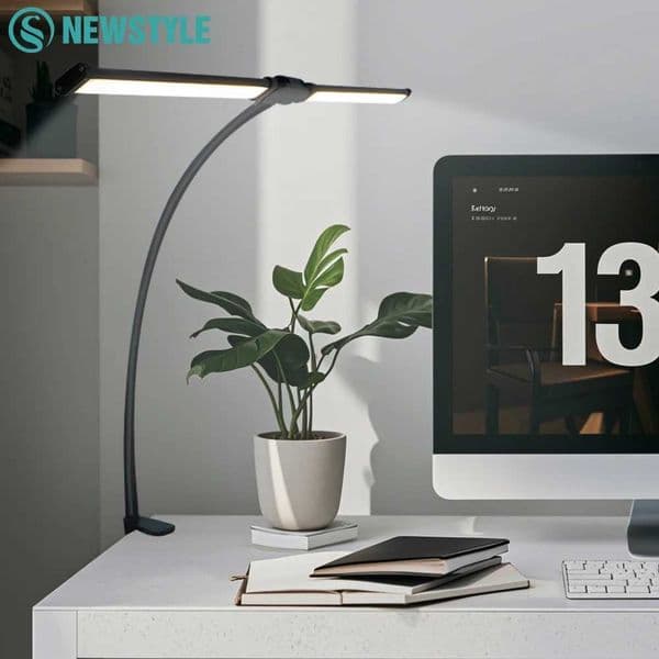 Eye Protection Dimmable LED Desk Lamp with Clamp Swing Arm 3 Color Modes 10 Stepless Dimmable LEDTable lights Flexible Gooseneck Z250618