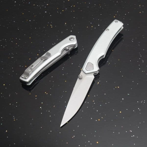 KS 2131 Epistle Pocket Folding Knife 8cr13mov Gray Titanium Blade Aviation Aluminum Handle outdoor camping survival knife EDC cutting tools