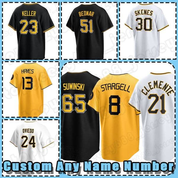 Roberto Clemente Pittsburghes Piratess Willie Stargell Baseball Jersey Paul Skenes Oneil Cruz Mitch Keller Andrew McCutchen Bryan Reynolds Endy Rodriguez Hayes