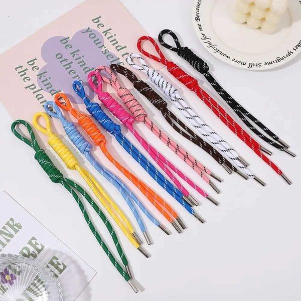 Creative Colorful Braided Lanyard Keychain Anti-Lost Knot Nylon Rope Keyring For Car Backpack Pendant Bag Accessories Gift XJ250619