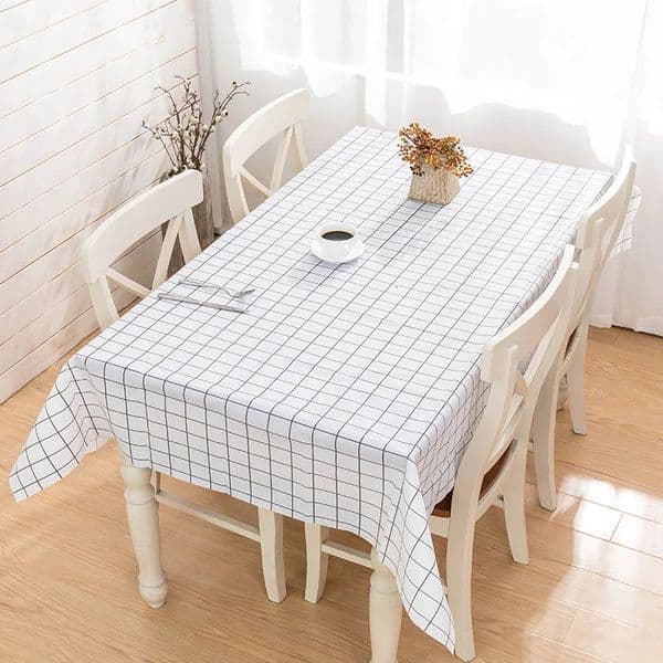 1pc 137X90CM Black And White PEVA Waterproof Oilproof Tablecloth Table Cloth Plaid Pattern Cover For Party Outdoor Picnic 250617a