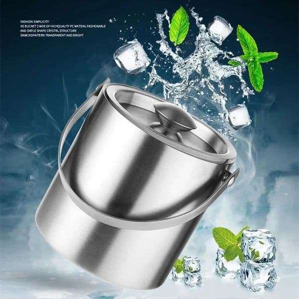 Double Walled Cooler Bucket Stainless Steel Ice Bucket With Comfortable Carry Handle Beverage Tub Wine/Drinking/Beer Cooler 250613